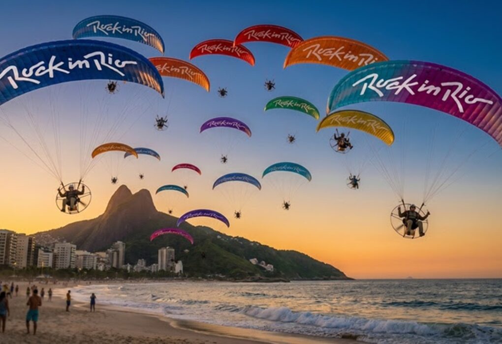 Rock in Rio transforma o céu do Rio de Janeiro em espetáculo aéreo para turistas