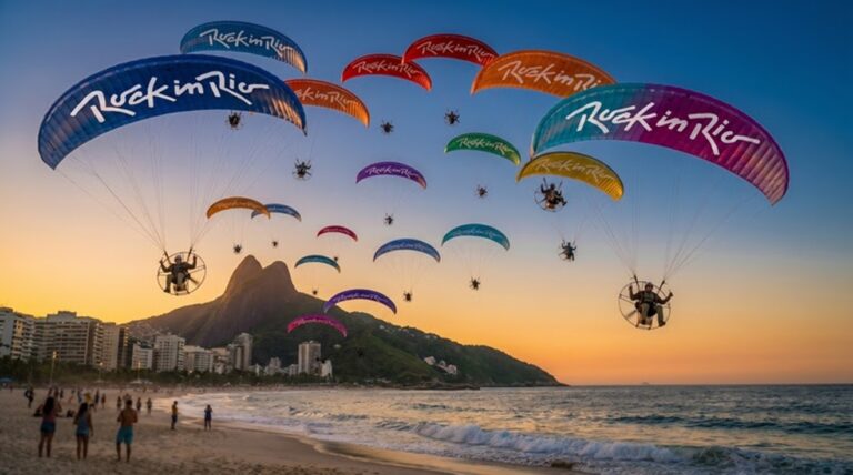 Rock in Rio transforma o céu do Rio de Janeiro em espetáculo aéreo para turistas