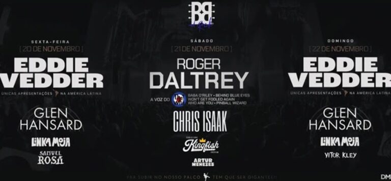 Best of Blues and Rock 2026 abre venda geral de ingressos para edição histórica com Eddie Vedder e Roger Daltrey